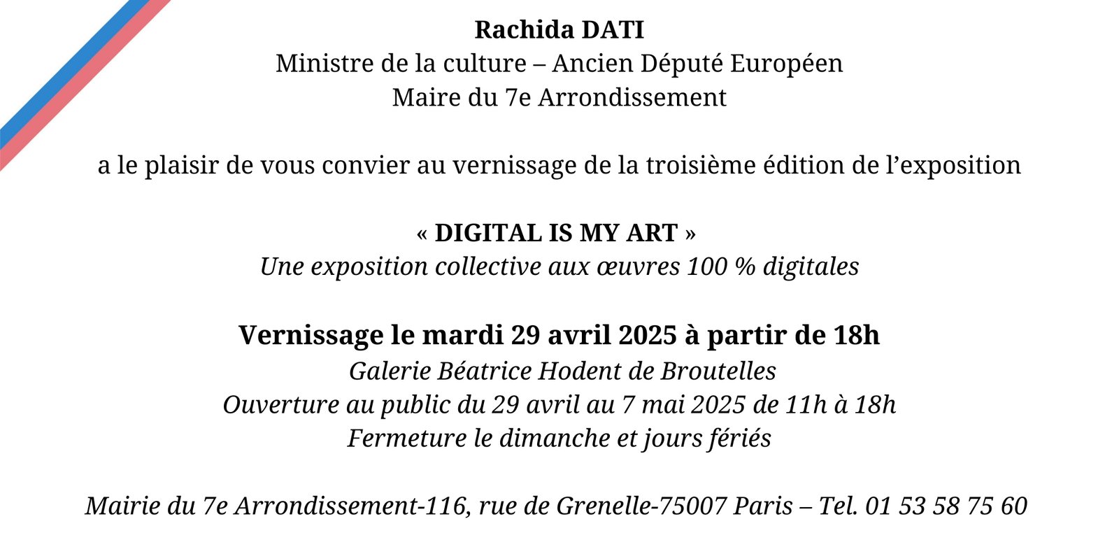 Invitation Mairie du 7e